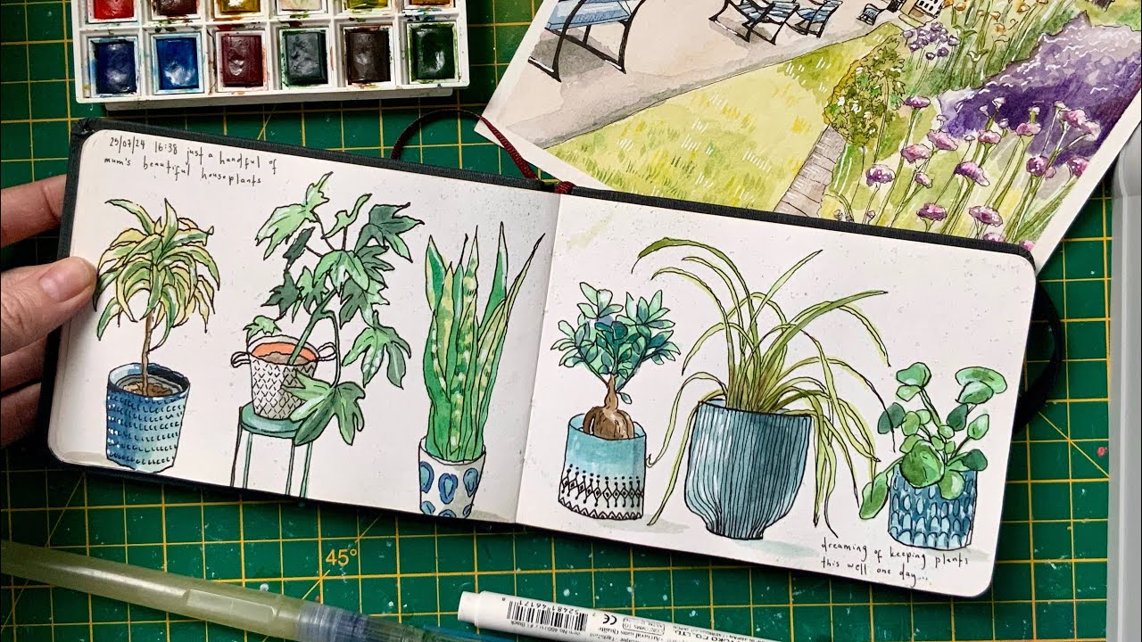 Documenting Daily Life in Watercolour - Sketchbook Tour / Urban Sketching