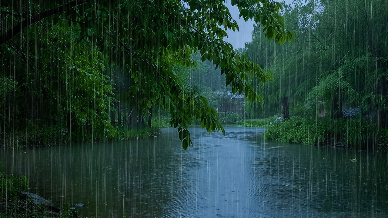 Overthinking at Night? This Gentle Rain to Quiet Mind Fast | ASMR Rain on Forest Lake to Sleeping