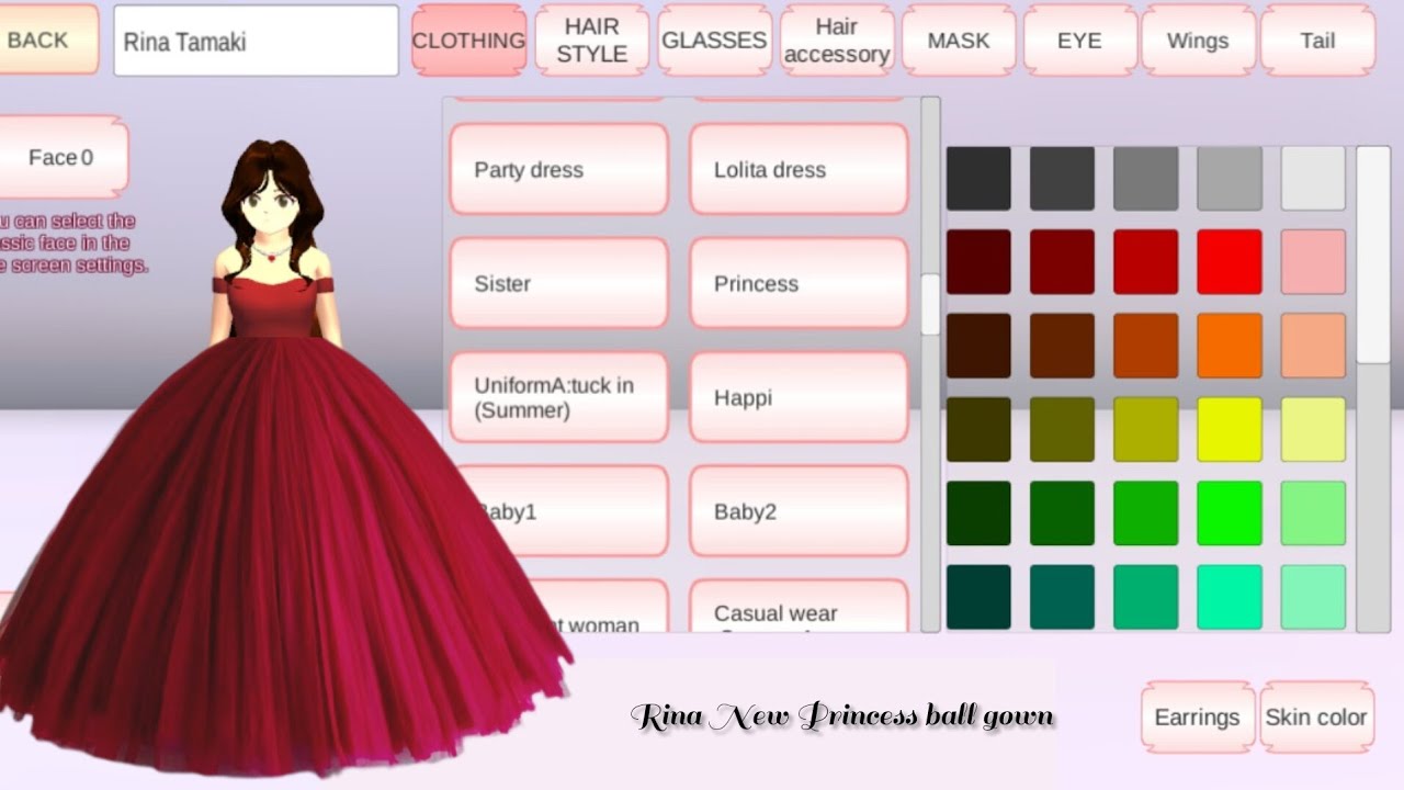 Rina New Princess ball gown ♥️ #sakuraschoolsimulator #ballgown #formaldress #gamingvideos #viral 
