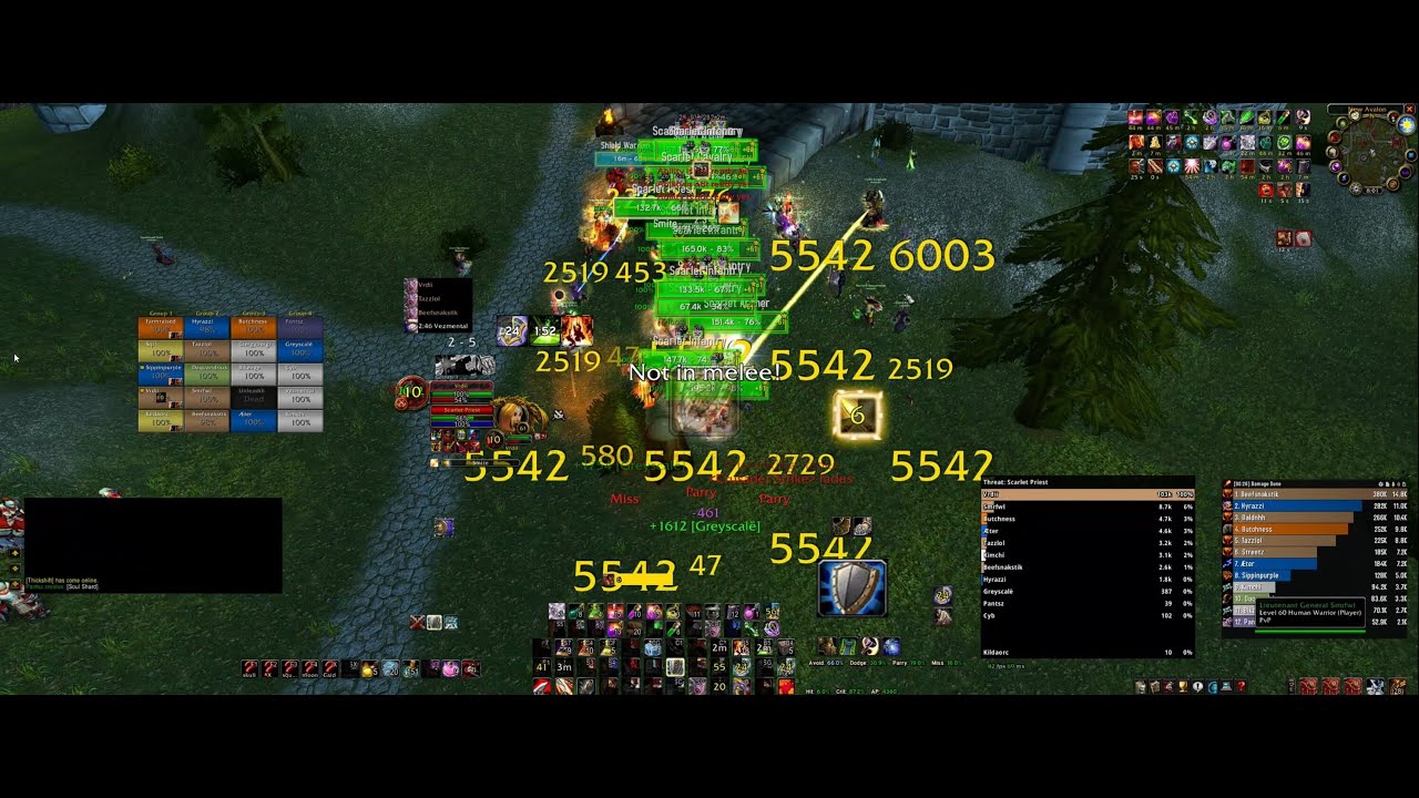 #1 World Horde, #2 World Scarlet Enclave speed run - noted US Horde - warrior tank POV - 43:41