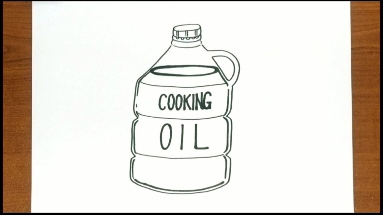 How To Draw COOKING OIL Step by Step