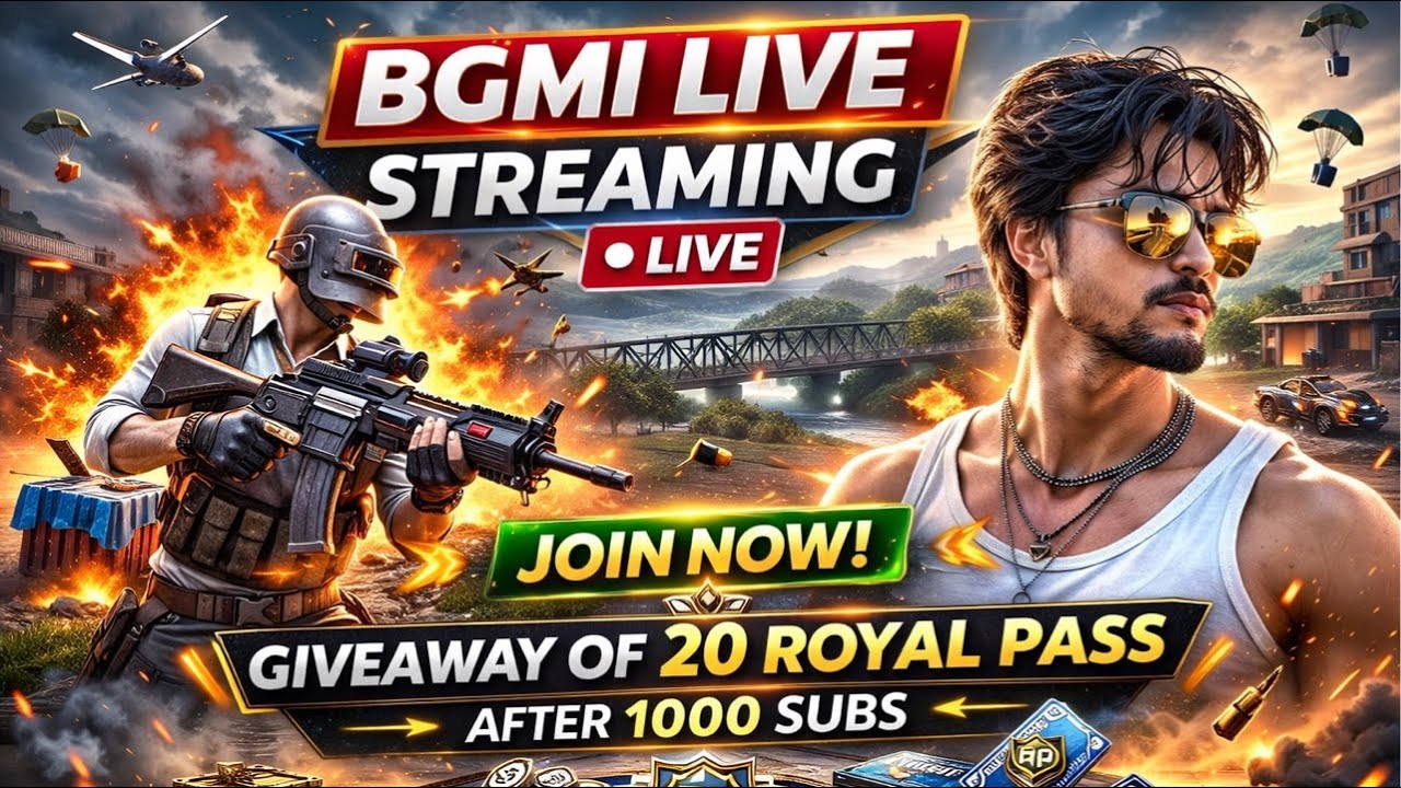 🔴 BGMI [LIVE] ⚡ PURE SKILL & AGGRESSION! [20+ kills] giveaway 20 royal pass after 1000 subscriber