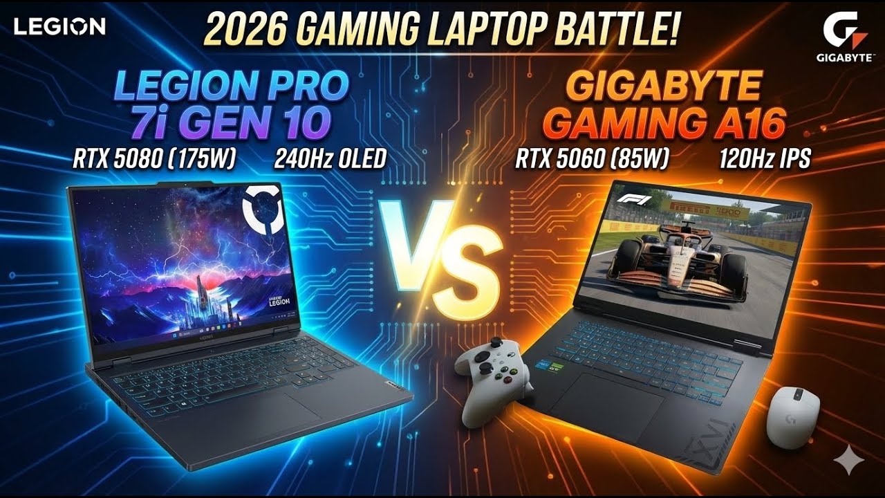 OLED Beast vs. Stealthy Hybrid: Lenovo Legion Pro 7i vs Gigabyte A16 (2026)