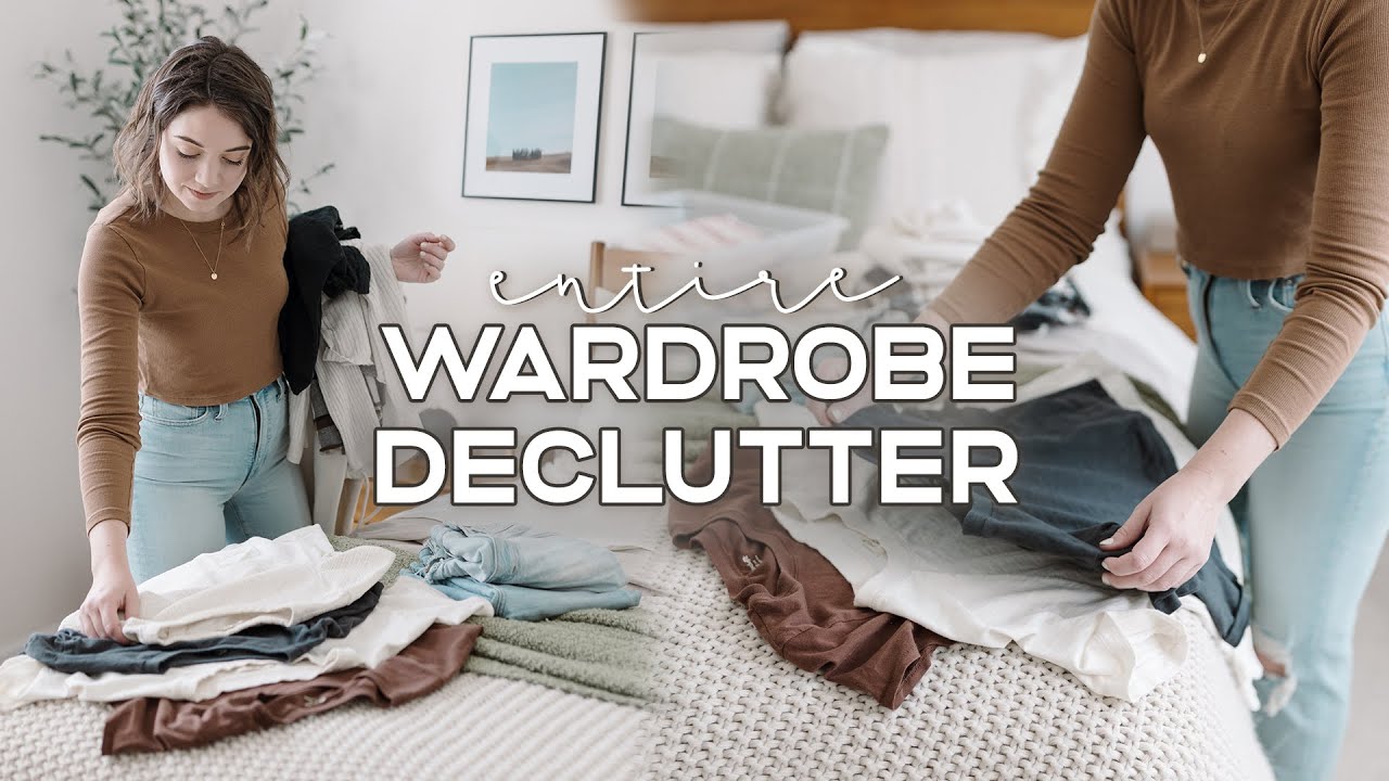 DECLUTTERING + ORGANIZING My Entire Wardrobe | Decluttering & Getting Out My Spring Clothes ☀️