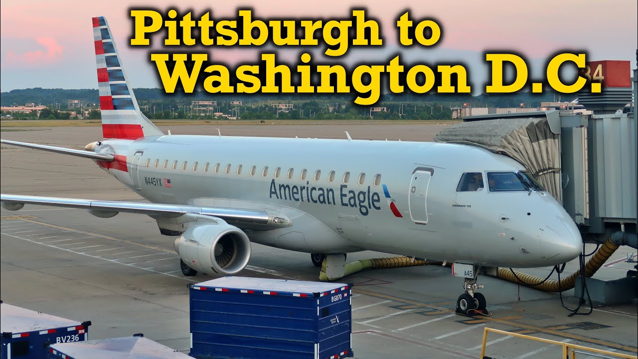Full Flight: American Eagle E175 Pittsburgh to Washington D.C. (PIT-DCA)