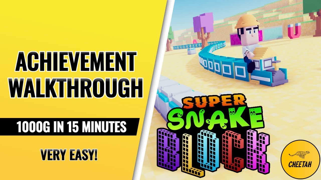 Super Snake Block DX - Achievement Walkthrough (1000G IN 15 MINUTES) VERY EASY!