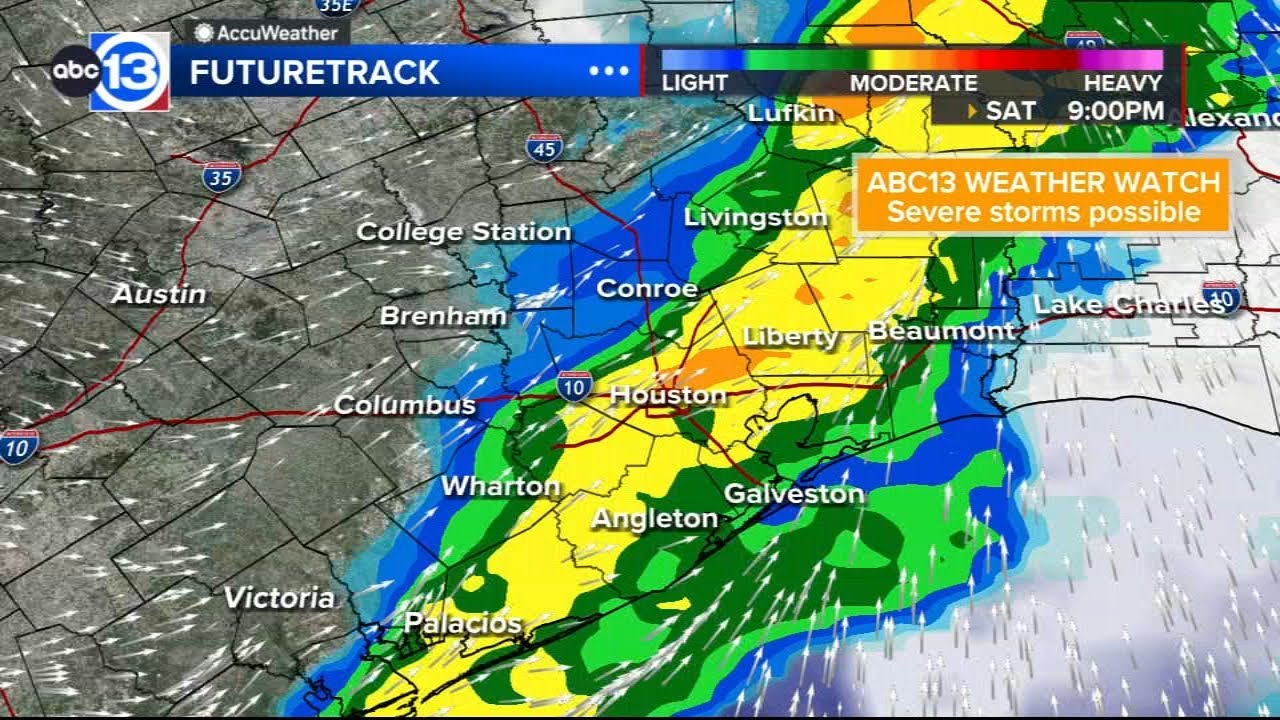 ABC13 Weather Watch for the possibility of strong to severe storms in Houston Saturday