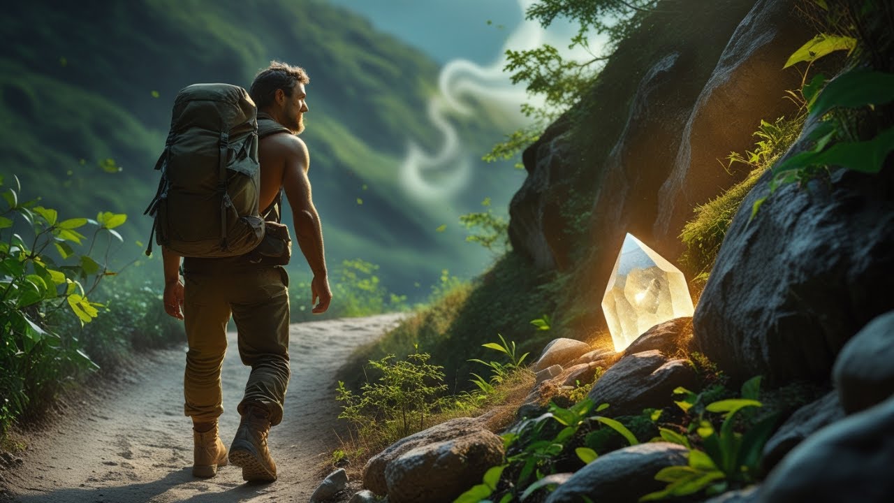 procurando pedras preciosas na natureza