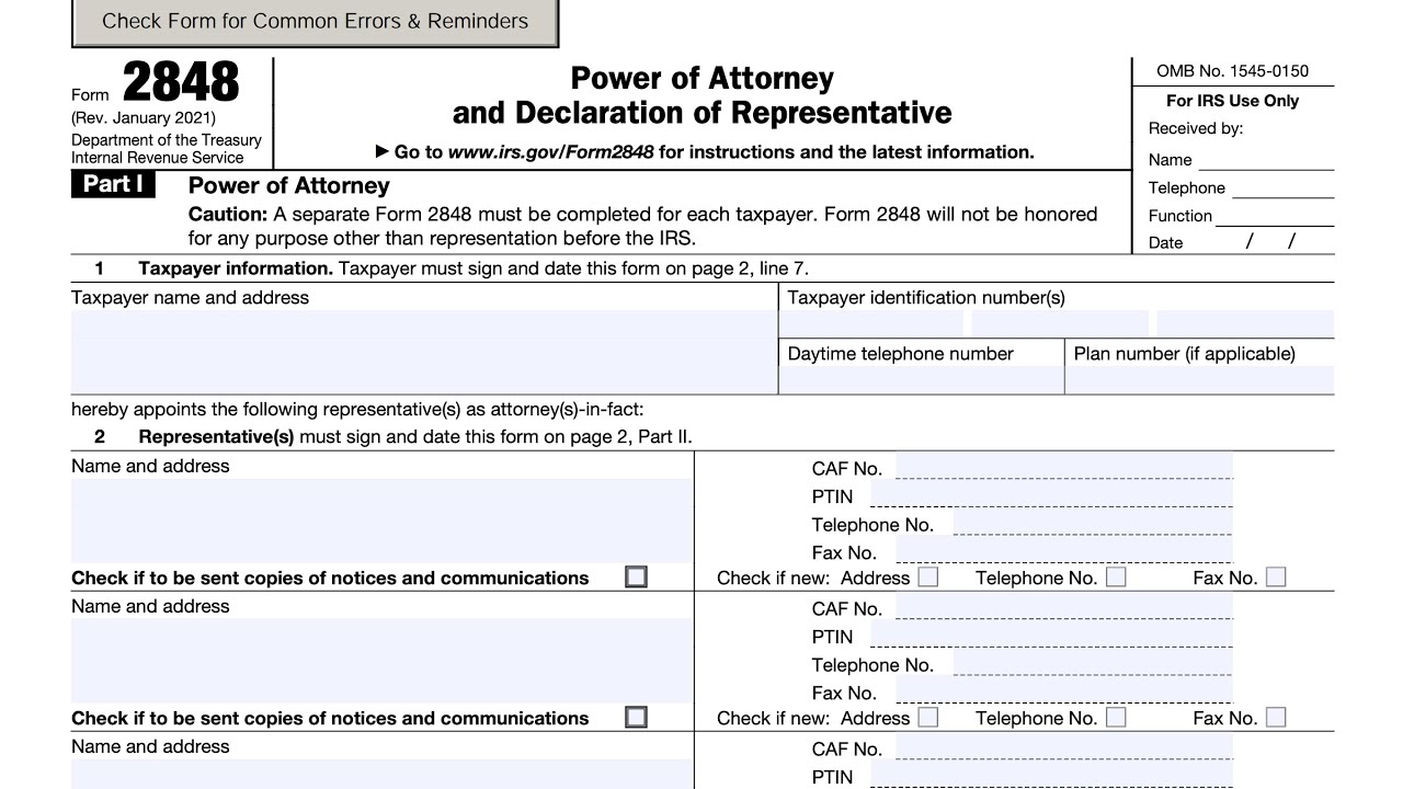 IRS Form 2848 walkthrough - ARCHIVED COPY - READ COMMENTS ONLY