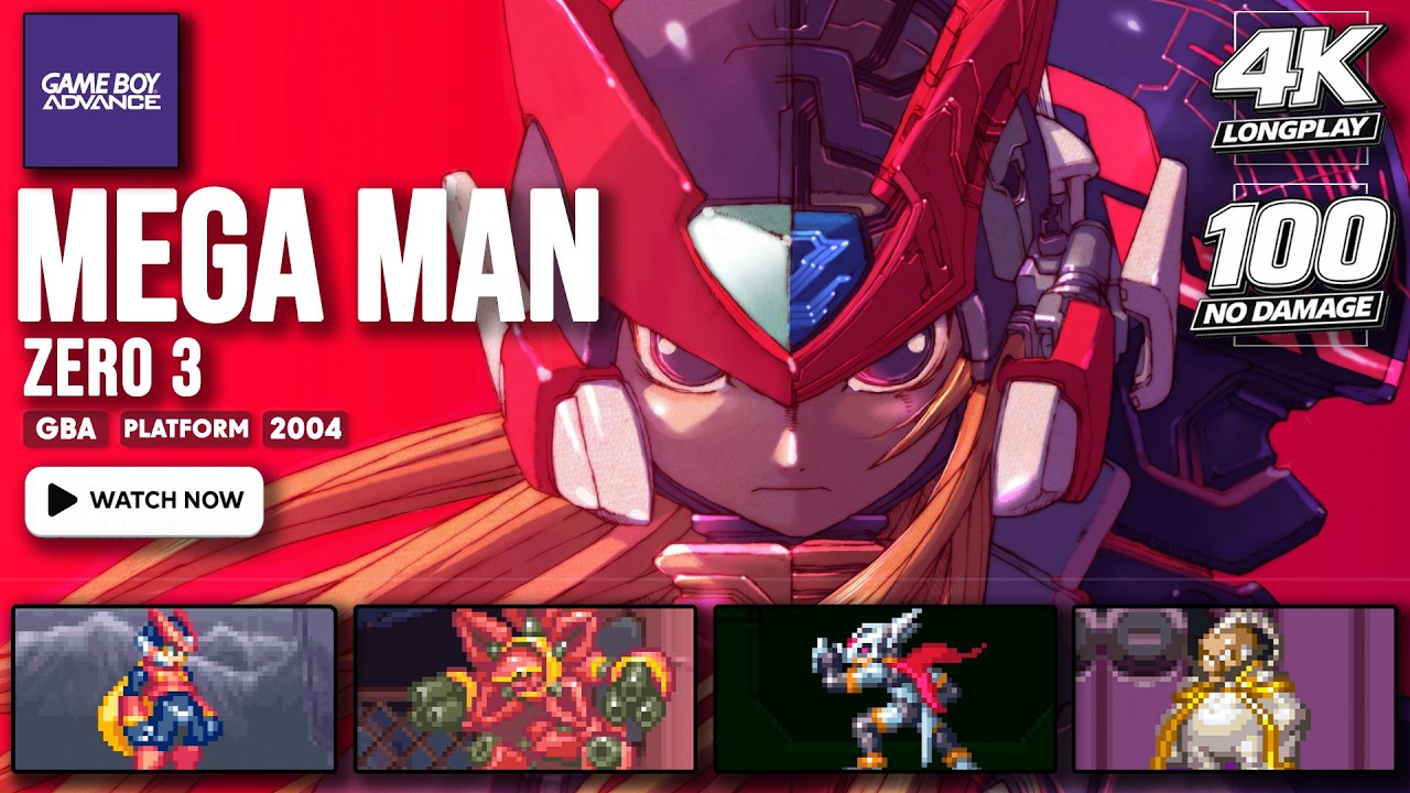 [100% & NO DAMAGE] Mega Man Zero 3 | All Cyber Elves | 100 Points | GBA LONGPLAY | FULL GAME | 4K