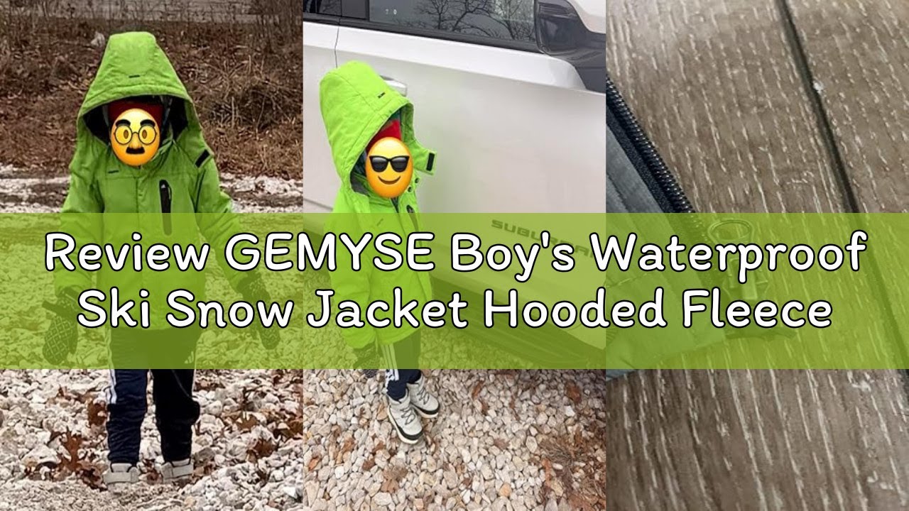 Review GEMYSE Boy's Waterproof Ski Snow Jacket Hooded Fleece Lined Windproof Winter Jacket