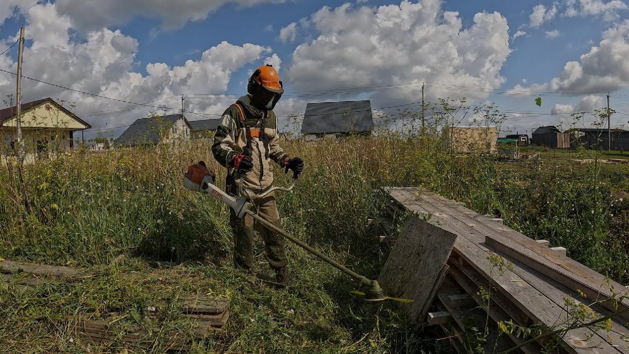 Кошу заросший участок. #STIHL FS 410 леска 3мм