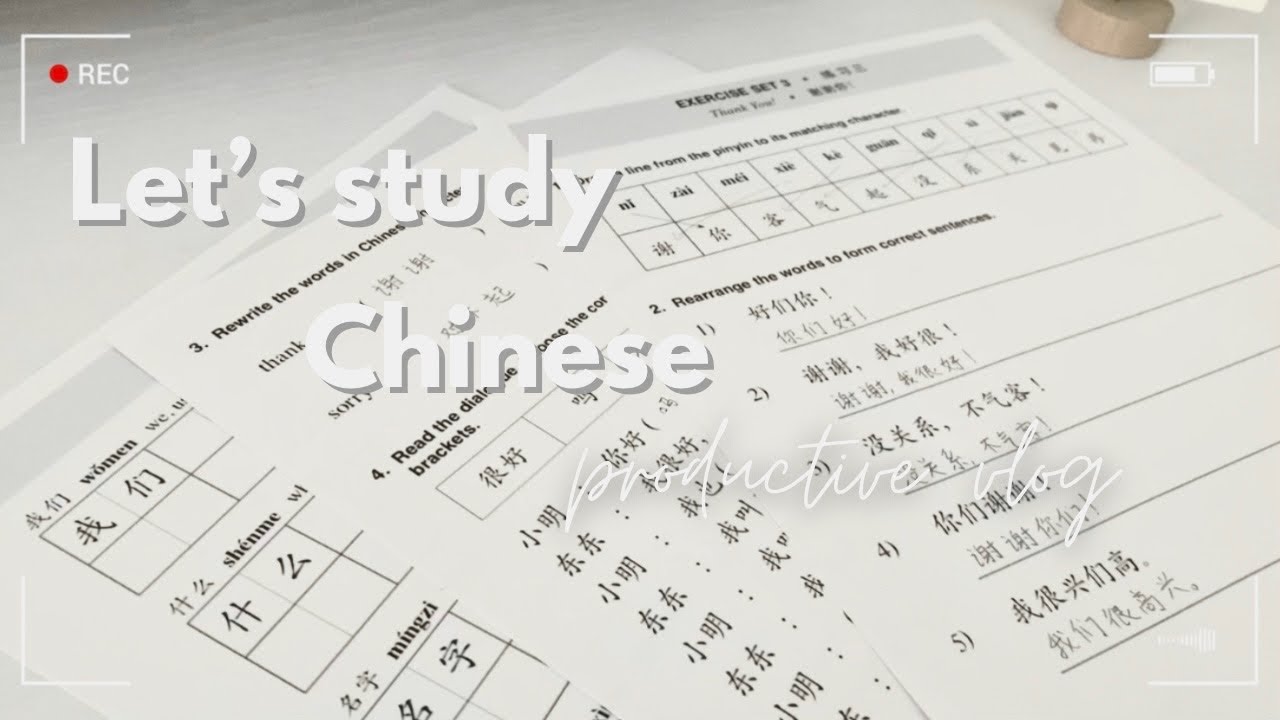 Study Chinese with me 🇨🇳 | learning a new language tips | a chill study vlog 🍃|  productive vlog