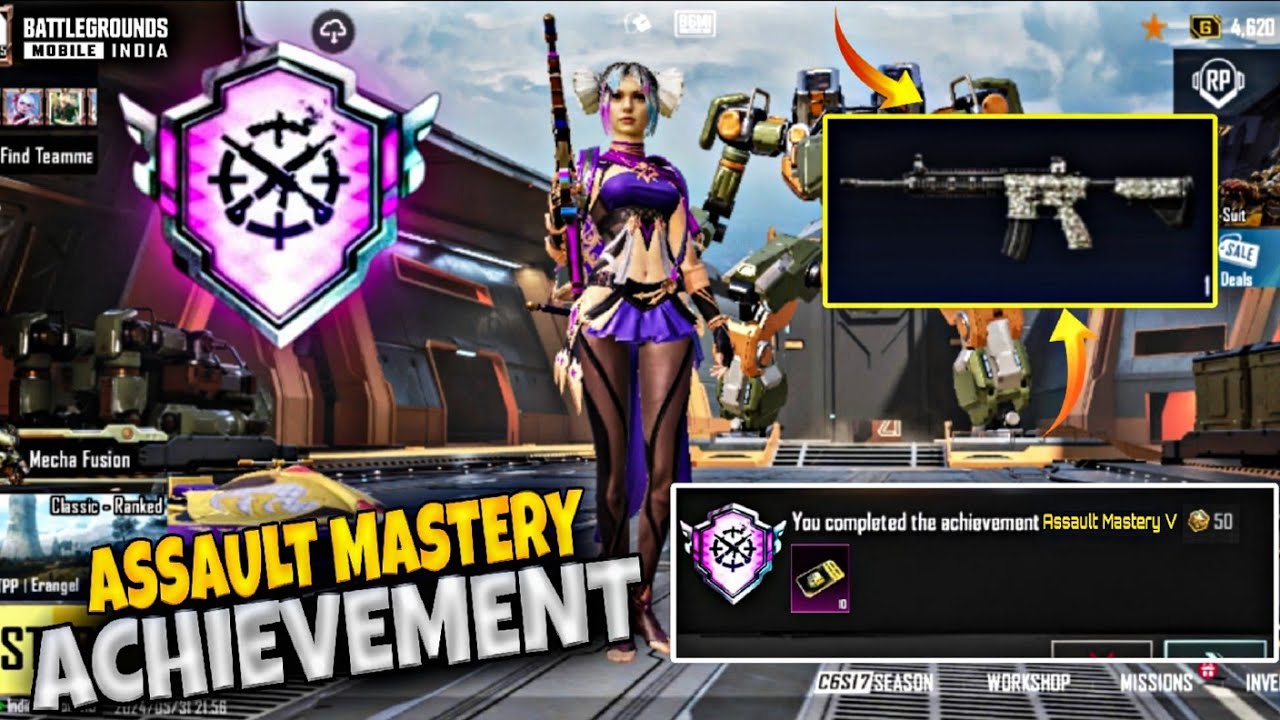 BGMI - Assault Mastery V Achievements | NEW TRICK | kill 2000 enemies with assault rifle