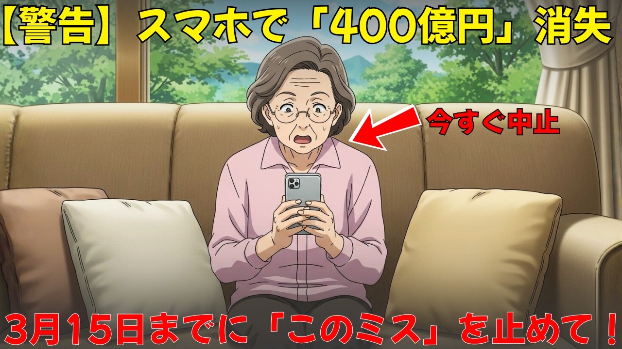 【警告】2026年3月15日までに止めて！年間400億円を失う高齢者の「スマホアプリの罠」