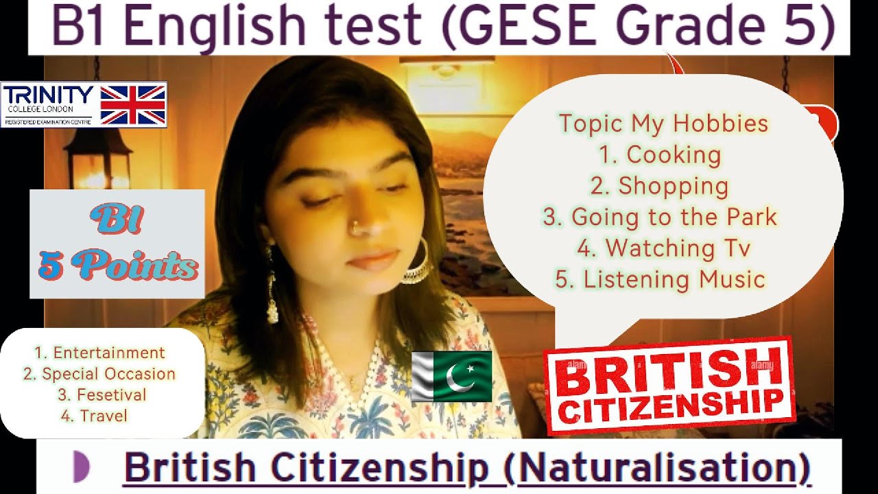 B1 English Test (GESE Grade 5) | SELT British Citizenship| Trinity College London ILR UK