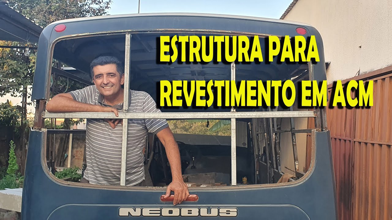 ESTRUTURA PARA COLOCAÇÃO DE ACM NO MOTORHOME (Motorhome artesanal. Janelas e tulhas para motorhome)