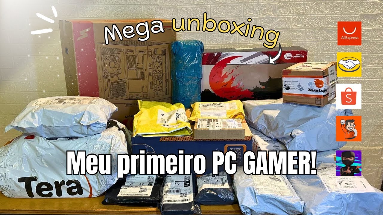 Mega unboxing do meu primeiro PC GAMER (CLT venceu kkk)