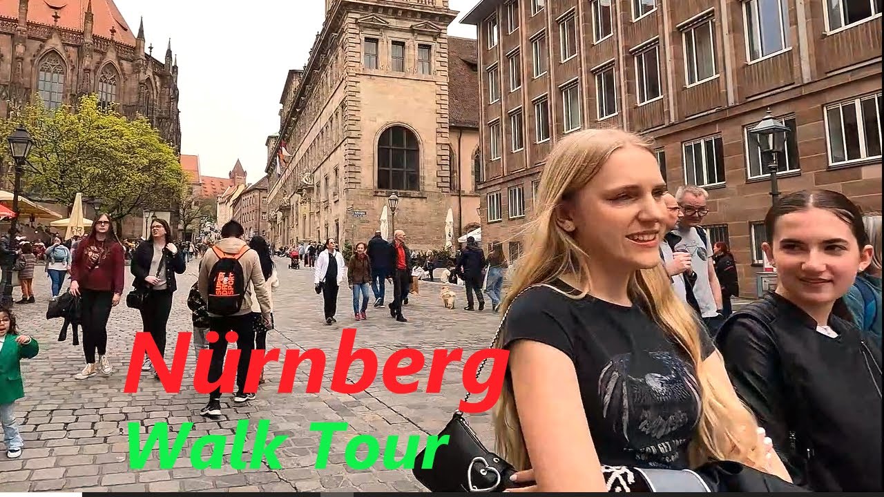 N&uuml;rnberg city tour (1): Walk between Hauptmarkt and Imperial Castle in Nuremburg center
