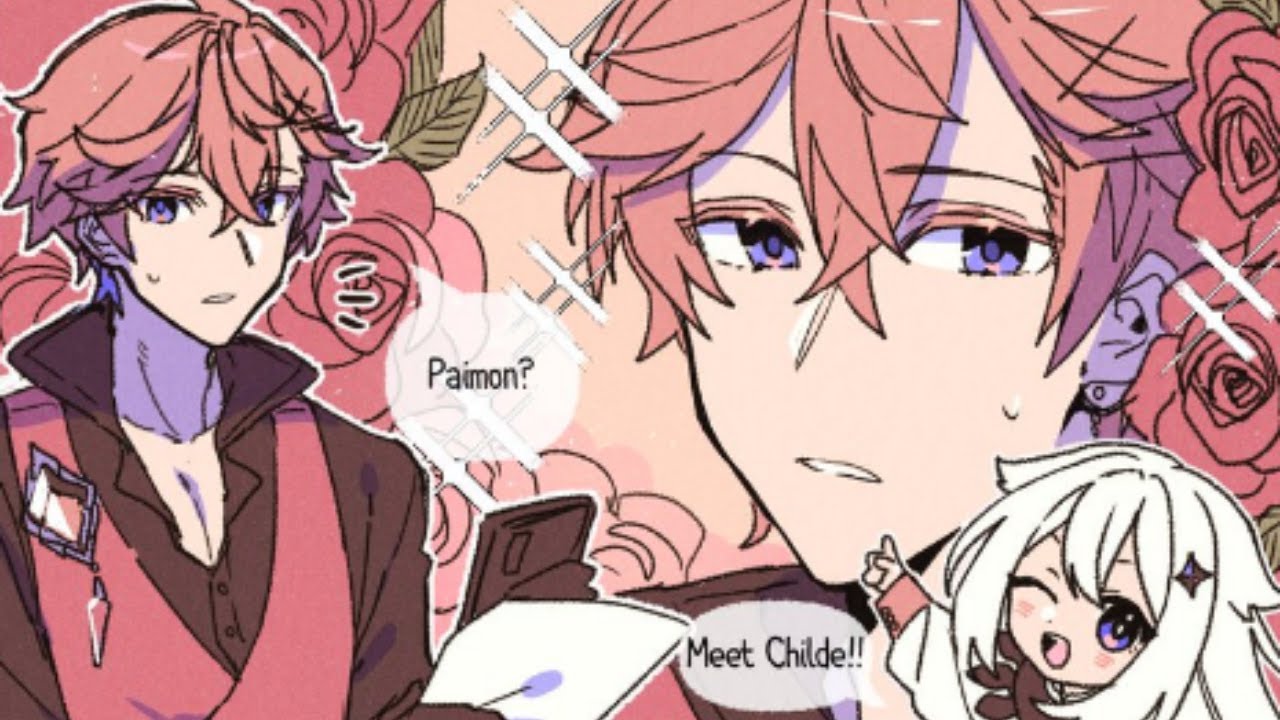 Aether Paimon and Childe Meet in The Modern World! (Genshin Impact Comic Dub)