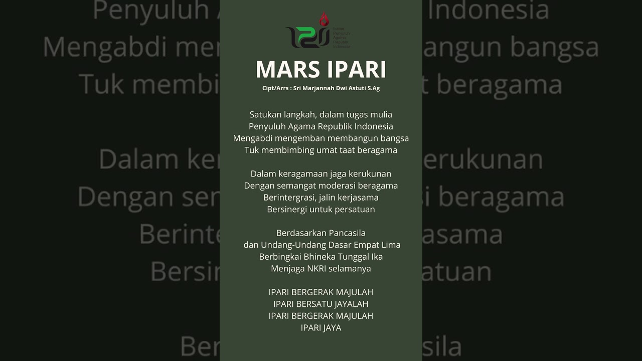 MArs IPARI ( ikatan penyuluh Agama Republik Indonesia)