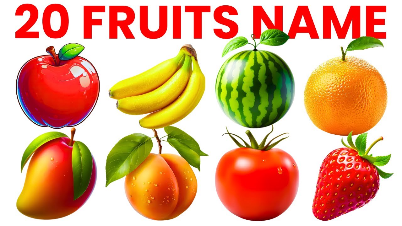 Fruits Name | Learn 20 Fruits Name in English with Pictures | Fruits Name Vocabulary #fruits #fruit