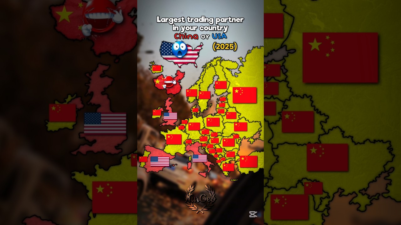 Your country's largest trading partner is China or United States (2000 and 2025)🤑🇨🇳🇺🇲 #nurgeo #map