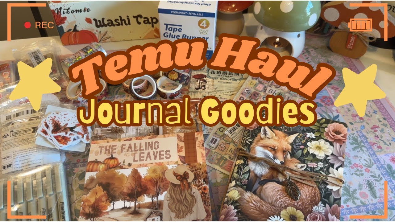 Fall Inspired Temu Haul | Journal Goodies | Stickers | Pens | New Journal 