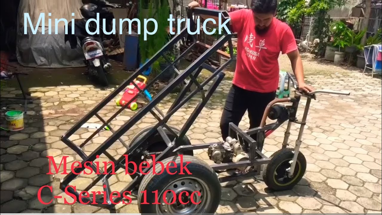 Mini Dumptruck mesin motor bebek 110cc homemade bikin Roda gerobak pasir modifikasi