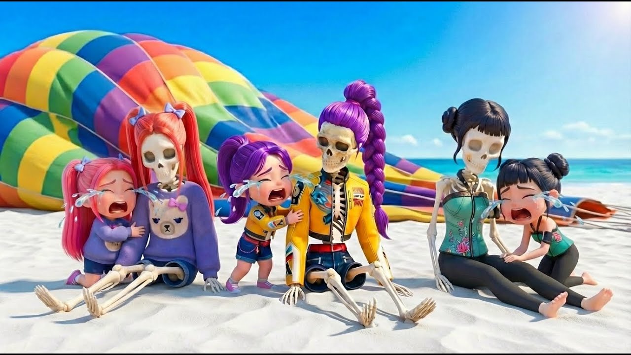 Little Rumi & Mira & Zoey Can Rescue Her Moms From the Skeletons Magic 💀| KPop Demon Hunters