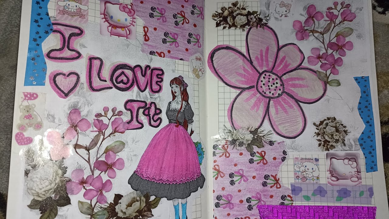 pink aesthetic junk journal 📚 #junkjournal #junkjournaling #diary #collage #pink #aesthetic #video