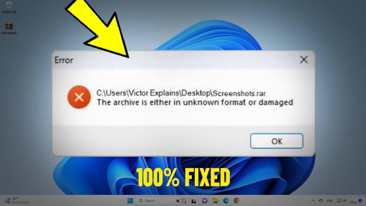 Как исправить Архив повреждён или имеет неизвестный формат ошибку в Windows 11 / 10 / 8 / 7 ✅