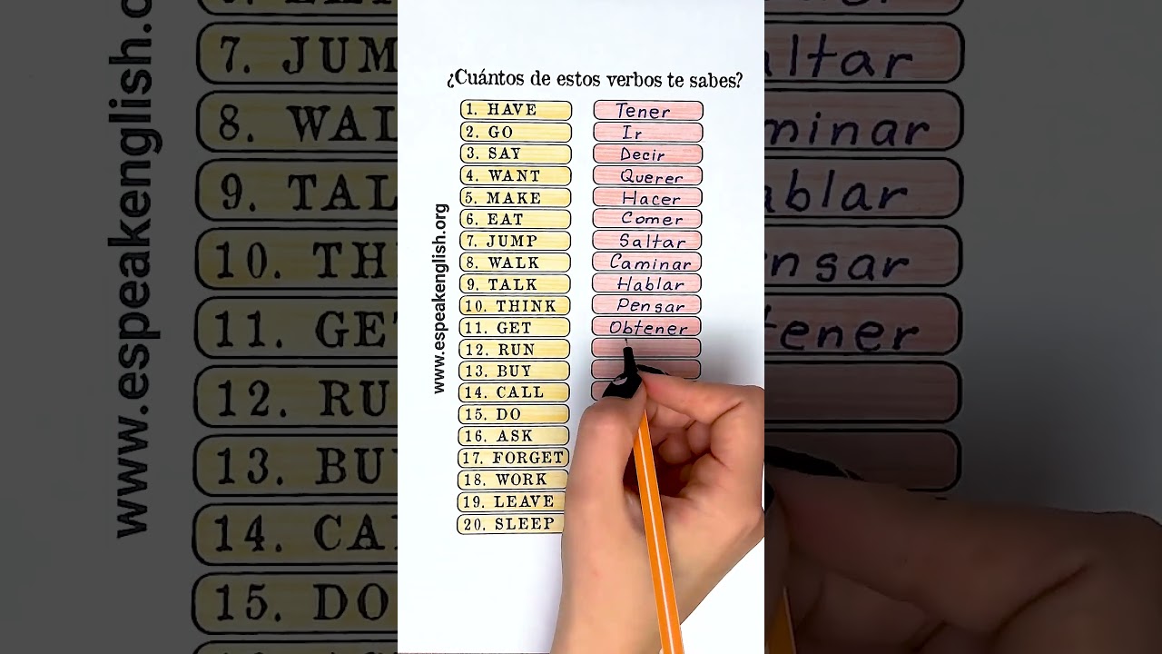 ✅ESTOS son LOS VERBOS M&Aacute;S USADOS en INGL&Eacute;S