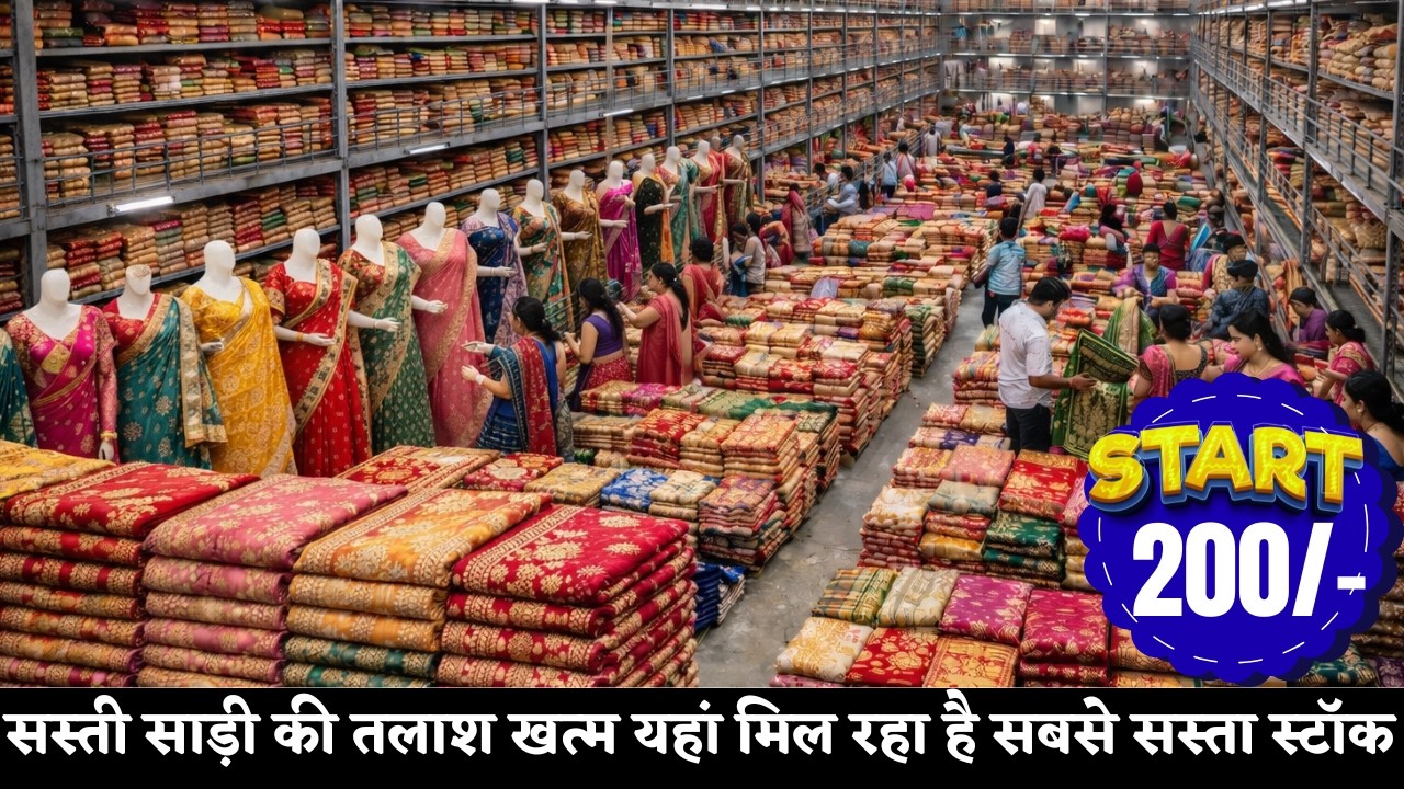 सस्ती साड़ी की तलाश खत्म यहां मिल रहा है सबसे सस्ता स्टॉक |  Saree manufacturer in surat  |  Saree