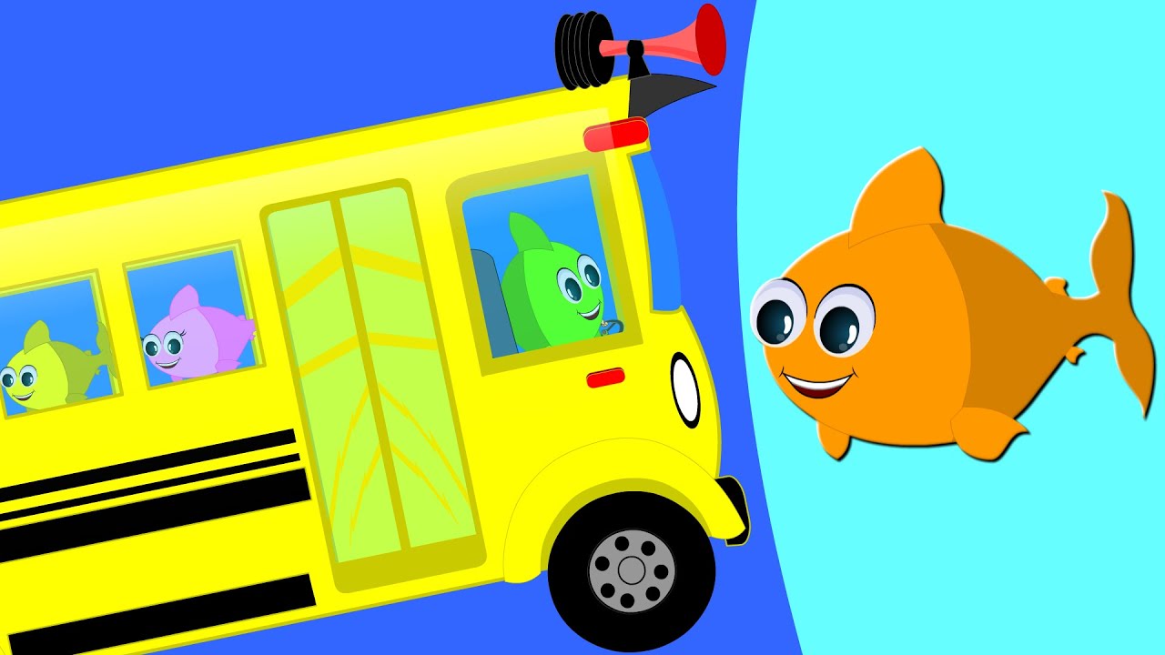 Wheels On The Bus Fish | Nursery Rhymes For Childrens And Kids | Baby Songs