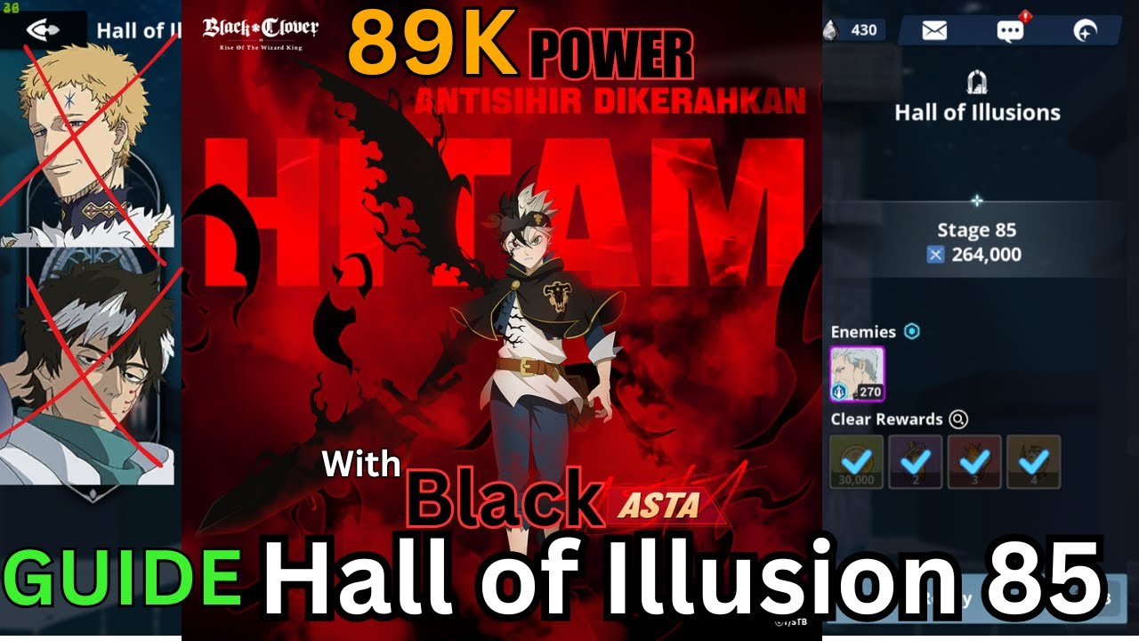 Hall of Illusion 85 use Black Asta #blackclovermobile #blackclover #fyp #norlch