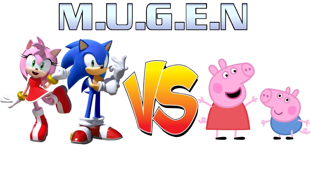 Mugen: Sonic y Amy Rose vs Peppa Pig y George Pig