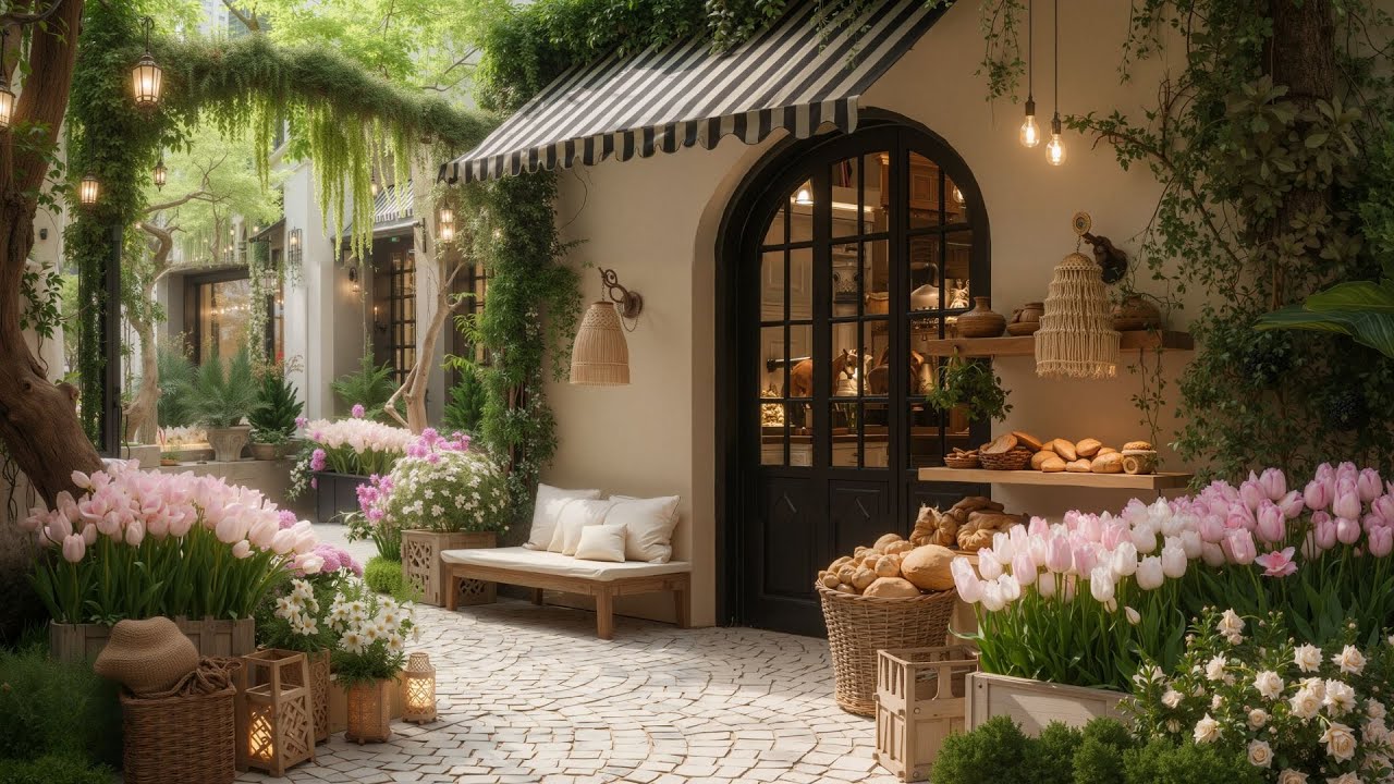 Peaceful Spring Morning Jazz Café in the Forest | Smooth Jazz Ambience for Stress Relief, Study