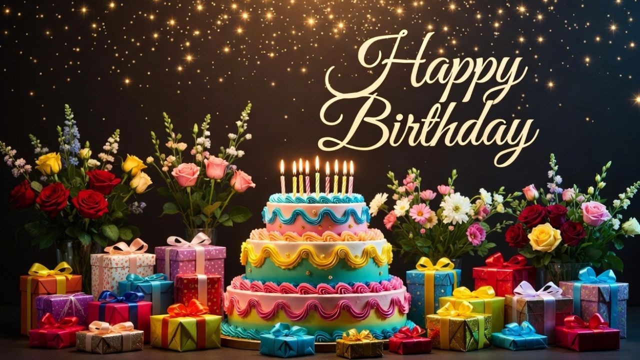 Elegant Happy Birthday Song 🎁 (Beautiful Flowers & Gifts)