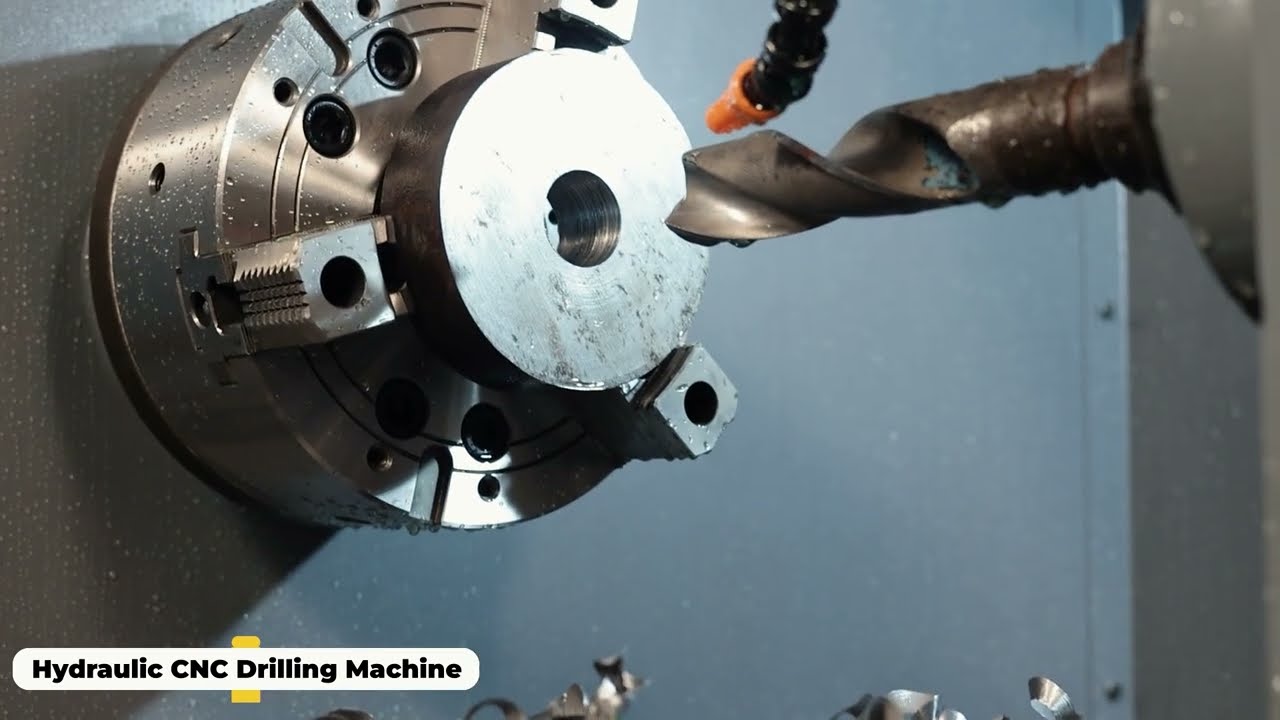 Hydraulic CNC Drilling Machine, Automatic drilling in Lathe Machine, Hydraulic drilling machine.