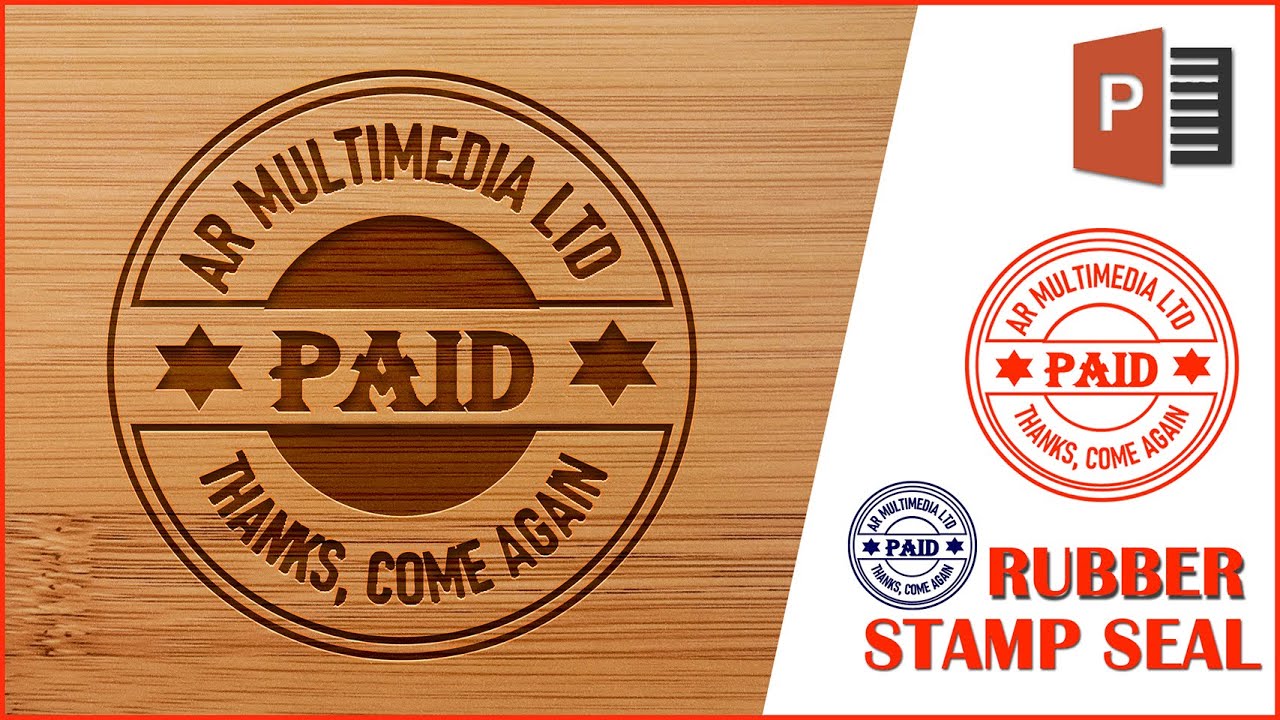 Round Ink Rubber Stamp Seal Design Making in MS PowerPoint 2023| Circle Text Logo Effect PowerPoint