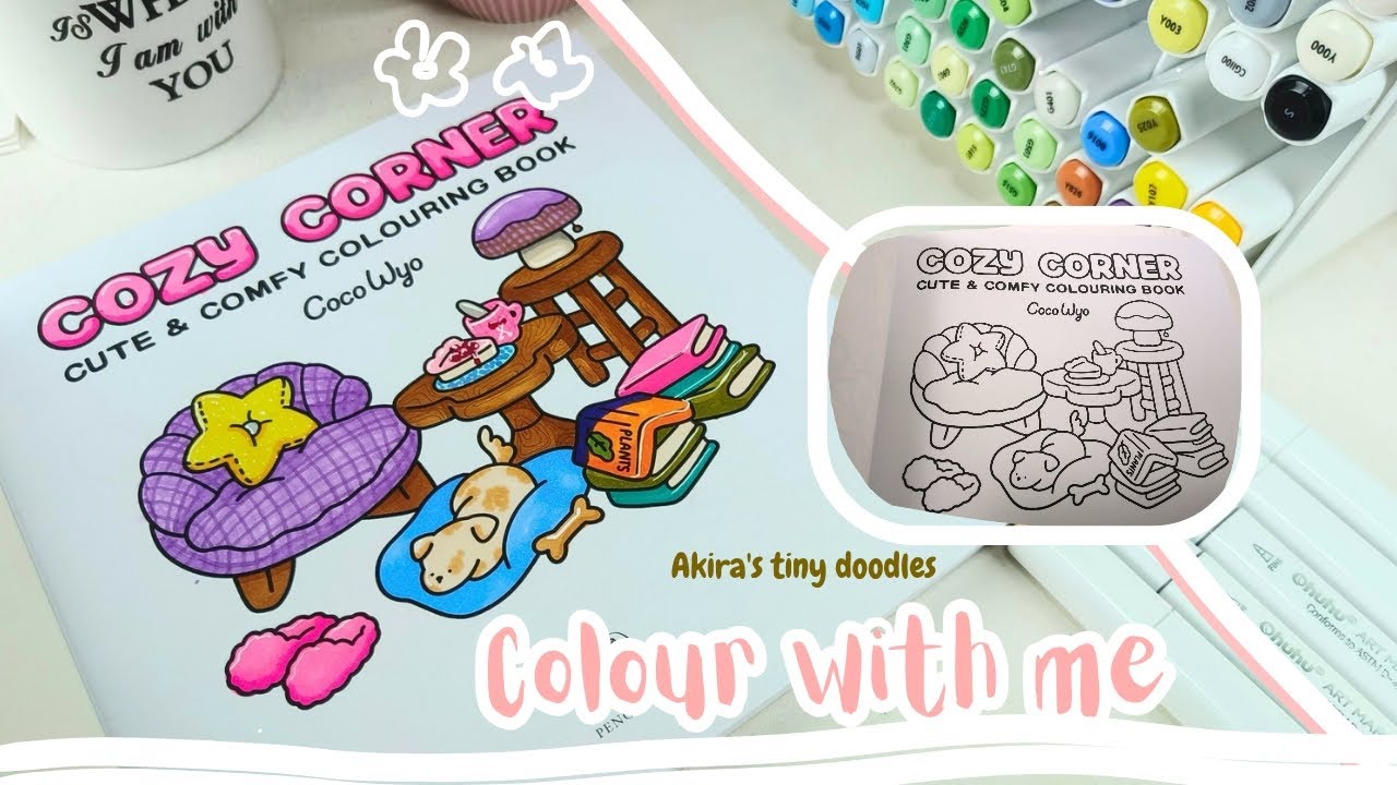 Cozy corner first page colouring | easy and relaxing colouring | Ohuhu marker