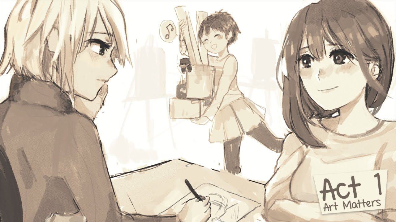 First Snow: Act I - Art Matters | Winter Yuri Visual Novel