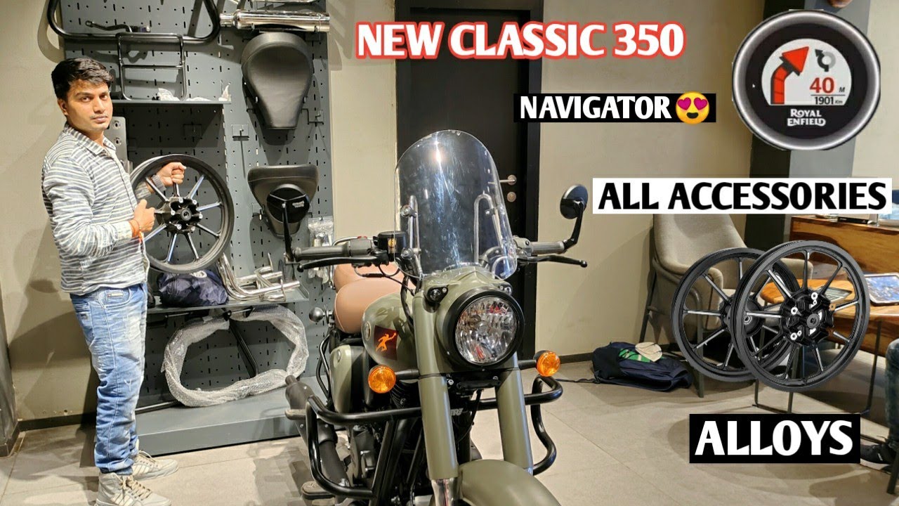 New RE Classic 350 Genuine Accessories Price 🔥😃 || Navigator😲 || Allow Wheels || Leg Guard