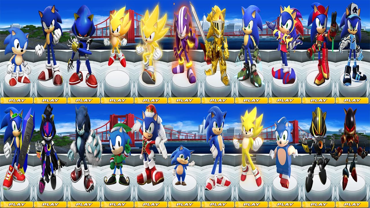 Sonic Forces Speed Battle - All 22 Sonic Characters: Baby, Super Sonic, Dragonfire, Jester, Classic