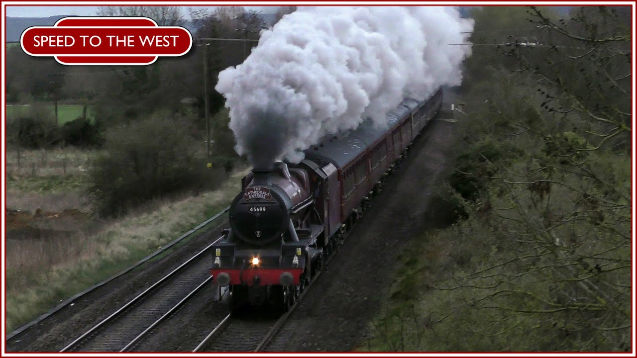 45699 Galatea roars through Gloucestershire! The Cathedrals Express - 21/03/17