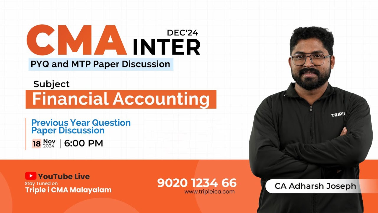 CMA INTER DEC'24 | PYQ & MTP | PAPER DISCUSSION | FINANCIAL ACCOUNTING | TRIPLE i