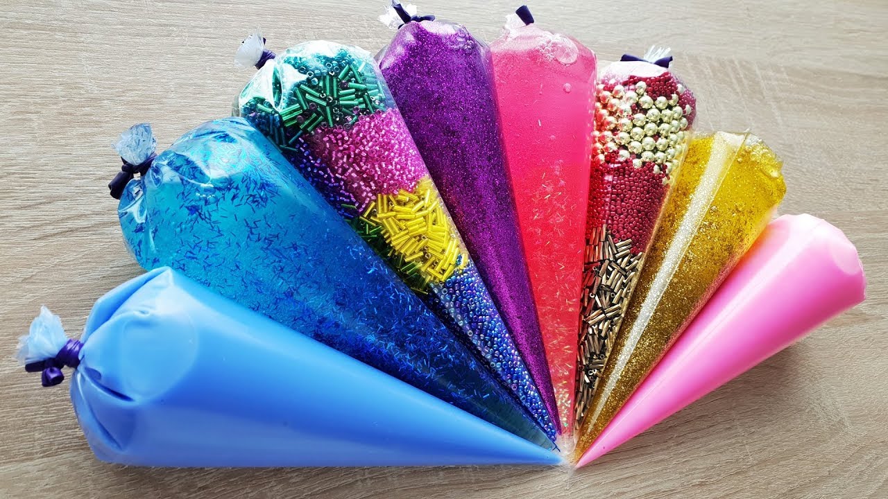 Making Slime Piping Bags - Satisfying Crunchy Slime #12