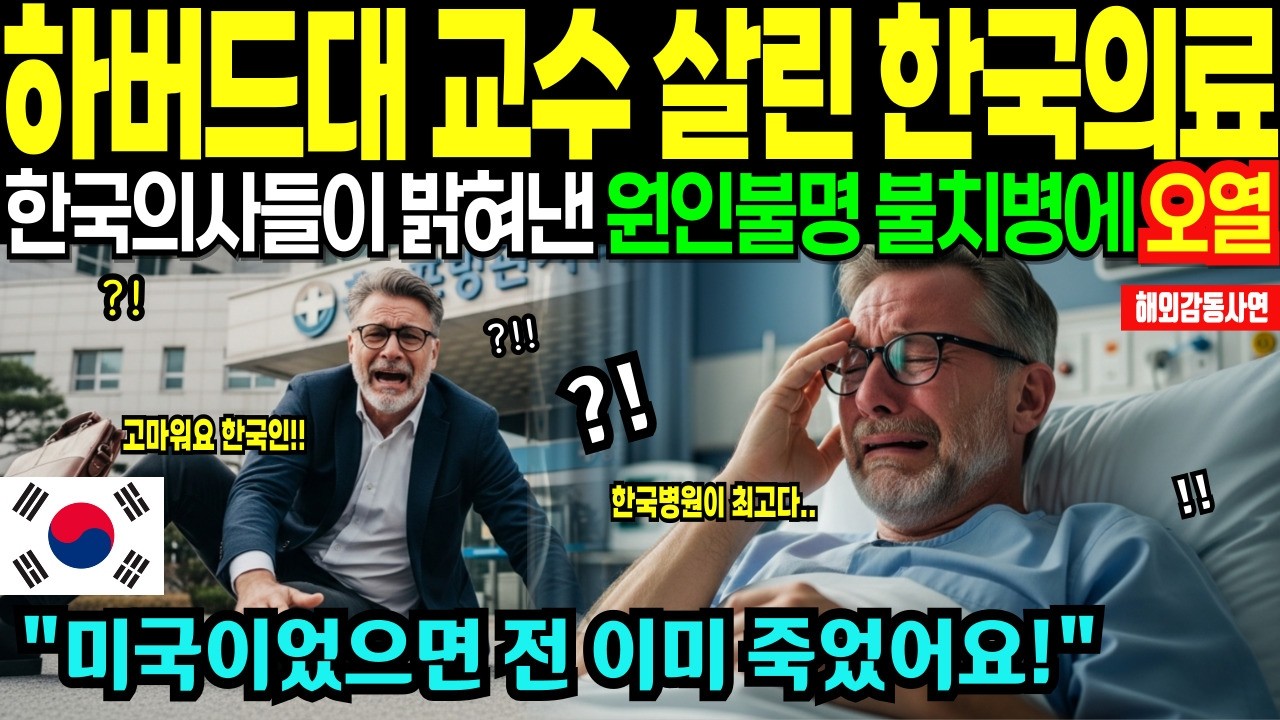한국병원 앞에서 쓰러진 미국 하버드대 교수! 원인불명 불치병 한국 의사들이 24시간만에 치료한 한국의료의 기적 [해외감동사연]