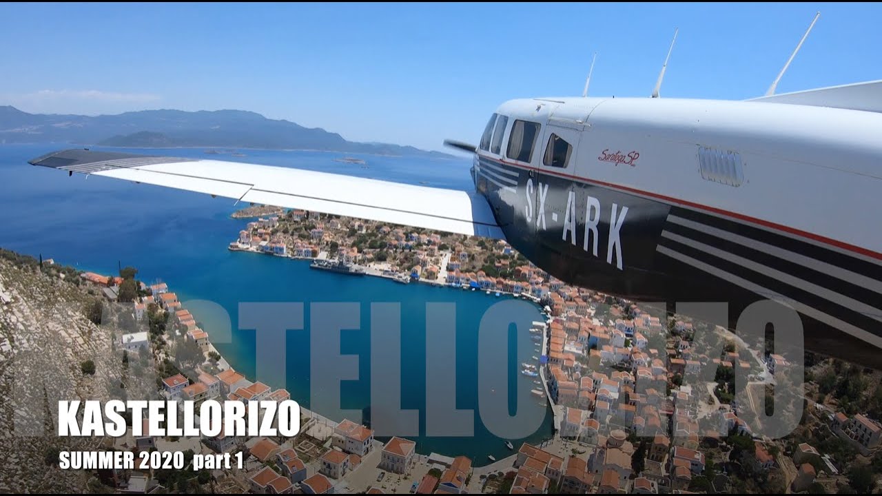FLY from Athens(Tatoi )to KASTELLORIZO, 4K , most Difficult Airport of Greece Jul 20 PART1
